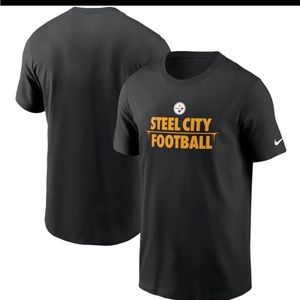 Men's Pittsburgh Steelers Nike Black Hometown Collection Steel City T-Shirt-M